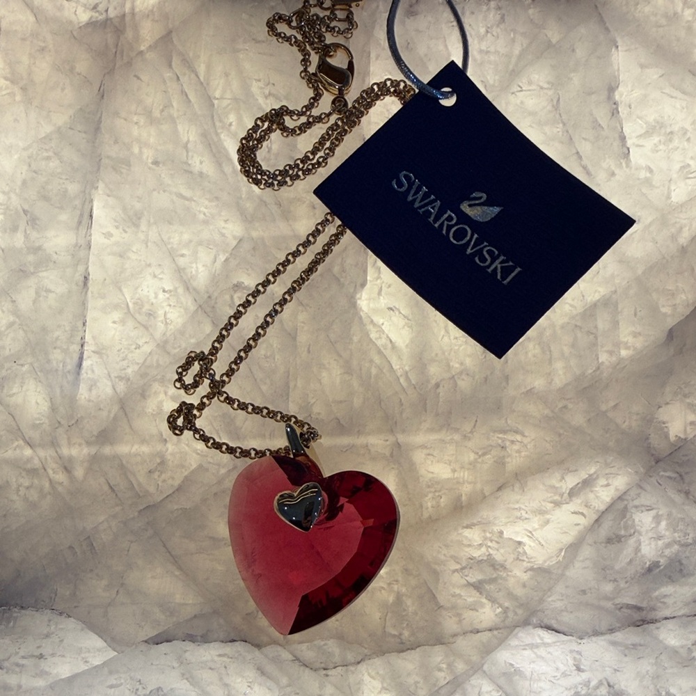 Swarovski Ruby Red Heart Necklace